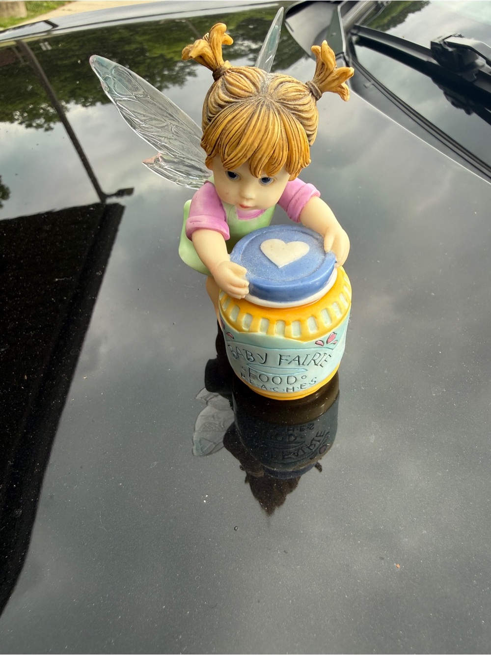Hand-Painted Fairy Girl Ceramic Jar - Blue, Yellow, Pink